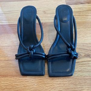 Black Thong Kitten Heels